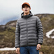 Pioneer Camp Autumn and Winter Men's Lightweight Down Jacket Group Purchase 90 Fleece Hooded Jacket Men's Warm Outdoor Down Liner Ribs Black 2XL