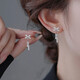 Dingjing 999 Pure Silver Butterfly Earrings Girl Birthday Gift Girlfriend Earrings Mid-Length Tassel Earrings Earrings