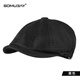 SOMUBAY hat men's spring and autumn beret middle-aged dad British retro progressive hat octagonal hat newsboy hat men's four-season hat black one size fits 56-61CM