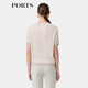 Ports printemps nouveaux bijoux de poitrine féminine embelli tricot à manches courtes courte alp8k701rxx008 eau vanille jaune l