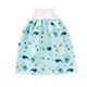 Baogaier baby urinary skirt waterproof leakage-proof diapers training pants baby children's night urine artifact cotton can wash diapers pockets High waist diaper skirt [Green whale] 1 pack m (0-4 years old)