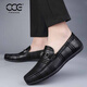 CCE Men's's Chaussures Généhes en cuir Mode crocodile motif de bonnet Chaussures paresseuses en une étape British Soft-Soft Soft Soft