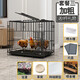 Yuhualuo Chicken Cage Household Small Large Extra Large Chicken Cage Automatic Manure Cleaning Duck Goose Poultry Folding Breeding Cage Chicken Coop Bold Black (Package 3) 61*42*50cm Raise 1-2