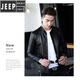 JEEP SPIRIT Jeep leather jacket men's trendy handsome slim fit spring, autumn and winter new thin velvet thickened leather jacket L 90-110Jin Jin equals 0.5kg 1985 model black thin.