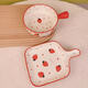 Nordic style tableware ceramic plate oven microwave red handle bowl hand-painted strawberry handle bowl salad bowl set red strawberry-handle bowl single bowl Nordic style tableware ceramic plate oven microwave red handle bowl hand-painted strawberry handle bowl salad bowl set red strawberry-handle bowl single bowl