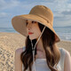 Red Dragonfly (RED DRAGONFLY) Hat Women's Summer Korean Style Sun Protection Sun Hat Seaside Travel Anti-UV Fashion Face Covering Beach Travel Hat Reversible Beige + Yellow