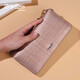 Goldlion women's long wallet, fashionable zipper handbag, real cowhide handbag, simple birthday gift for girlfriend, wife, officially authorized, get 10% off if you get a fake one, gold pink