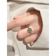 Mr. Ouyang's 2025 new Hetian jade sugar cube ring for women niche design style jade versatile fashionable personality ring A2445-1 sugar cube ring (smoke purple) A24-107 opening adjustable
