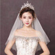 QBILY Bridal Crown Wedding Tiara Hair Accessories Princess Birthday Dress Hair Accessories Headband Hairband V-shaped Crown Silver + Veil