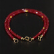 Huangben Sunset Rose Pigeon Blood Ruby Single Circle Bracelet Sand Gold Finishing Temperament Versatile Simple Personalized Bracelet Women's Gift Plain Chain Style With Extended Chain