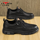 Bull Family Men's Shoes 2025 Spring New Retro Leather Shoes Men's Business Casual Shoes Men's British Soft Sole Low-top Martin Boots Black Four Seasons Single Shoes GN123101753 40 (Sports Shoe Code)