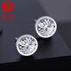 Aiyu platinum earrings for women platinum fashion shiny circle pt950 earrings diamond effect single earrings for men a pair (pt950