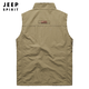 
JEEP SPIRIT vest men's spring and autumn new solid color vest jacket men's photography breathable windproof warmth and thin jacket black 3001 L (recommended 115-130Jin [Jin equals 0.5 kg])