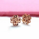 Fat Donglai's same style earrings with gold Russian purple gold four-leaf clover plated with 14K rose gold new style simple and sweet standing four-leaf clover earrings (pair of rose gold)