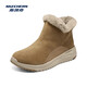 Chaussures féminines Skechers en hiver, bottes de neige simples, chaudes et confortables