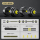 Huaya Dumbbell Set Men's Removable Environmentally Friendly Rubberized Handbell Barbell Yaling Combination Home Sports and Fitness Equipment 20kg (10kg left and right) + connecting rod