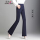 
Jingluo flare pants for women with elastic waists and slightly flared pants for women in spring and autumn elastic slim casual pants for women long trousers slim suit pants 9887 black flare pants (summer style) L