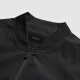 ROMON Jacket Men's Jacket Men's 2019 Autumn and Winter New Business Casual Solid Color Jacket Fashion Versatile Baseball Collar Jacket W05 Black XL