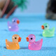 Internet celebrity luminous mini color crystal duck toy car ornaments luminous decompression animal small objects duck ornaments set of 9