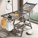 Tiandiyu folding clothes drying rack balcony household floor-standing stainless steel clothes drying rack baby cool clothes hanging clothes rail quilt drying artifact three-layer drying rack 1 point 8 meters - stainless steel
