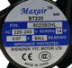 
MAXAIR BT220 8025/9225/12025/15050/12038/B2HL cooling fan 9238b2hl