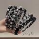 HANS F headband for women 2025 new high-end adult wavy headband women's hairpin internet celebrity broken hair clip high-end headwear black diamond headband