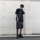 
POUM short-sleeved T-shirt men's summer thin dark European and American high street trendy top printed hip-hop half-sleeved base T-shirt men CWLFS-CL1047 black 2XL