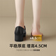 Zhr Capa de la cabeza de la cabeza de vaca Mocasfas de mujer Retro Caíla Retro Mujer zapatos de cuero de cuero Mujeres Toe Single Shoes Kl03 Negro 36