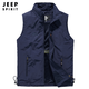 
JEEP SPIRIT vest men's spring and autumn new solid color vest jacket men's photography breathable windproof warmth and thin jacket black 3001 L (recommended 115-130Jin [Jin equals 0.5 kg])