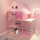 Cat Cage Home Indoor Cat Villa with Toilet Clearance Large Extra Large Free Space Small Cat Nest Cattery Three-story Small Bungalow + Princess Pink-Multi-layer Platform Exclusive Model Hardcover Model + Cat Litter Box + Dual-Purpose Cat Bowl