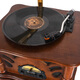 Jinmo retro phonograph living room American European Chinese vinyl record player old-fashioned antique karaoke gramophone CS16 brown-53cm copper speaker