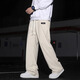 Pantalones de pana de pana de niebla Pantalones heterosexuales de primavera y verano holgadas de verano Pantalones japoneses casuales japoneses Men's de moda High Street ancho de pierna ancha 718-1098 metros blancos s (recomendado 90-110Jin [Jin equivale a 0.5 kg])