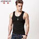 JOONSVIP Men's Vest Solid Color Cotton Sports Fitness Vest Men's Summer Bottoming Slim Tight Singlet Elastic Warm Vest Black + White (Regular Style Two-Pack) XL / About 70kg