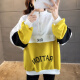 Langyue women's autumn half turtleneck sweatshirt for female students Korean style loose BF style long-sleeved top trendy LWWY198550 yellow one size fits all/M