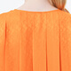VOA silk dark pattern jacquard orange V-neck short sleeve asymmetrical bead pressed pleated swallowtail hem mulberry silk T-shirt BE679 Happy Orange (C02) XL