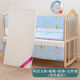 Betome Crib en bois massif peinture sans lit épissé grand lit de bébé lit multifonctionnel lit de bébé avec table de couches lit nouveau-né lit + moustique net + pad marron + ensemble cinq pièces (note de couleur) lit double couche 120/68 La table de trempette peut être étendue