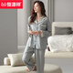Hengyuanxiang Pyjamas Frauen-Baumwoll-Frühlings- und Herbst-Baumwoll-Cardigan Langarmedüter 2025 Neue Plaid-Heimkleidungsset 9889 3xl 160-180jin [Jin gleich 0,5 kg]