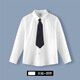 Boys' pure cotton white shirts, children's white shirts, white school uniforms, performance clothes, children's white shirts, spring and autumn long-sleeved single white shirts (polyester cotton) 150cm