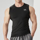 Under Armour Vest Men 2025 Summer Nuevo entrenamiento elástico de secado rápido Baloncesto transpirable Camiseta sin mangas ropa Fitness Fitness apretada/sugirida para elegir dos tamaños negros M
