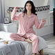 Modal Longärmelte Pyjamas für Frauen im Frühjahr und Herbst Baumwolle Großgröße Lose Neujahres neues lässiges Heimkleidungskleidung mit 12806 m (80-100jin [Jin ist 0,5 kg]))