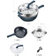 Supor Electric Wok Haushalt Nicht-Stick-Topf-Elektro-Multifunktions-Multifunktion Heißtopf Schlafsaal Elektrische Dampfer Rührbrett und Stewing Fritting Pan CJ32A825 32 cm großer Durchmesser 5L