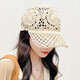 NZTK Baseball Cap Women's Summer Thin Hollow-Anschlusse für Frauen Sommer vielseitiger Strickhut modische und modische MT684 Gray 55-60 cm