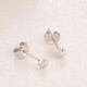 Jamie platinum PT950 round bead earrings, light pearl platinum bean earrings, simple style - car flower style, a pair weighs about 1 gram