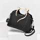 Kuqi Kangaroo Leather Small Bag Women 2023 New One-shoulder Portable Versatile Internet Celebrity Crossbody Bag Black