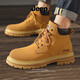 Jeep吉普鞋靴冬季2025新款马丁靴复古英伦风加绒工装靴加厚保暖大黄靴 金黄色 41