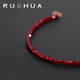 RUOHUA Waner pigeon blood ruby bracelet bracelet, 18K bracelet for women, birthday gift, girlfriend gift, gemstone diameter 2.5-3mm 15cm