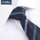 Goldlion Men's Fashion Contrast Color Splicing Stripe Yarn-dyed Arrow Tie Blue-95K5000