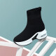 Guciheaven High-Top-Sockenschuhe für Frauen im Herbst und Winter High-Top-Elastizitätsschuhe für Frauen im Frühling 2023 Neue Sportschuhe Stiefel Single Schuhe 9759-1 Schwarz plus Samt 35