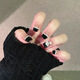 My Wear Ear Nail Glelly Glue Short Black French Saturne Diamond Diamond Nail Patch Nail Art Finise Nail Tablet By1049 # Silver Flash Butterfly 1 Modèle de kit d'outils portable