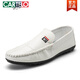 
CARTELO Spring and Autumn Beans Shoes 2025 New Men's Leather Shoes Korean Driving Shoes Lazy Shoes Social Trendy Casual Men's Shoes Black 9880 39